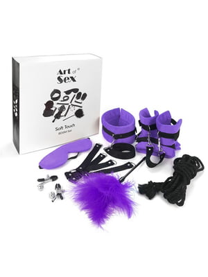 Набір БДСМ - Soft Touch BDSM Set, 9 предметів, Фіолетовий | 6676772