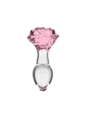 Скляна анальна пробка - Rosy- Luxurious Glass Anal Plug | 6676928