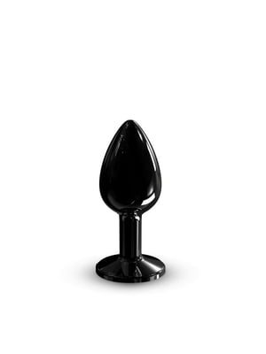 Металева анальна пробка із чорним кристалом - Diamond Plug BLACK S | 6677529