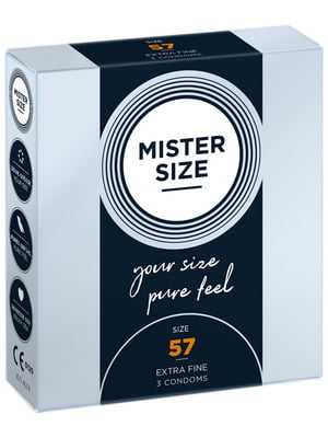 Презервативи Mister Size – Pure Feel – 57 (3 шт.; товщина - 0.05 мм) | 6677595