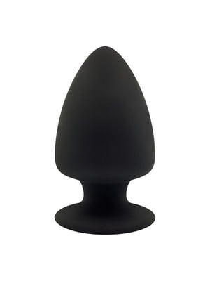 Анальна пробка SilexD (Model 1 size L) двошарова, чорна, силікон+Silexpan, 11х6.2 см | 6677713