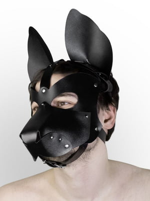 Маска собаки 2 в1 , знімна морда чорного кольору | 6677750