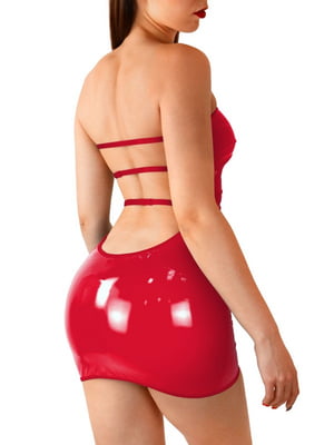 Сексуальна червона вінілова сукня - Jaklin, розмір XS-M | 6677801