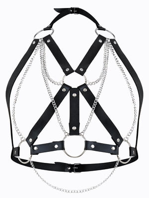 Портупея чорна жіноча - Aiden Leather harness,  L-2XL | 6678145