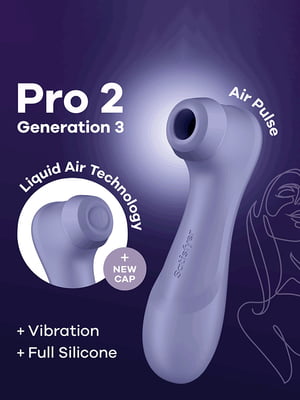 Вакуумний кліторальний стимулятор Pro 2 Generation 3 with Liquid Air Lilac | 6678152