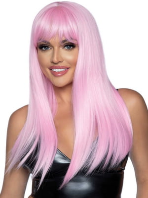 Довга рожева перука Long straight bang wig, гладка (61 см) | 6678500