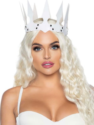 Корона Faux leather spiked crown White | 6678564