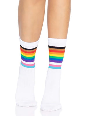 Шкарпетки жіночі в смужку Pride crew socks Rainbow (37–43 розмір) | 6678624
