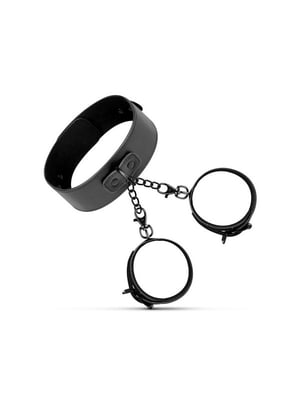 Наручники з нашийником Collar & Cuffs, чорні | 6678699