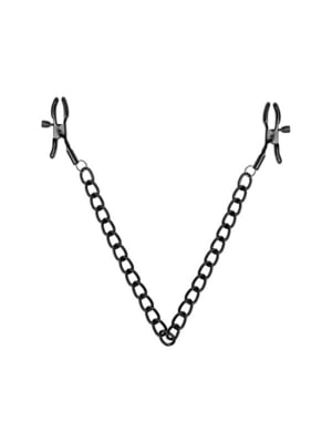 Затискачі для сосків Nipple Clamps with Chain чорні | 6678711