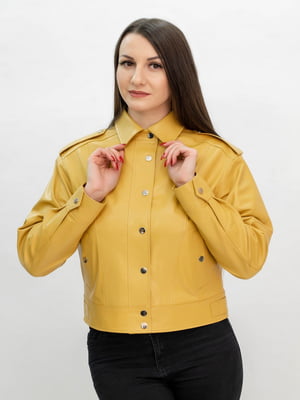Куртка кожаная желтая | 6679780