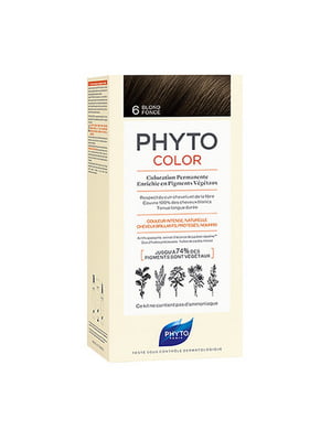 Фітоколор безаміачна крем-фарба для воло Color Coloration Permanente 6 Темно-русявий (112 мл) | 6680981