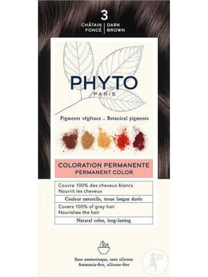 Фитоколор безаммиачная крем-краска для волос Color Coloration Permanente 3 Темный шатен (112 мл) | 6681144