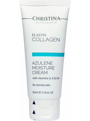 Зволожуючий крем для нормальної шкіри Elastin Collagen Azulene Moisture Cream with Vitamins 60 мл | 6681726