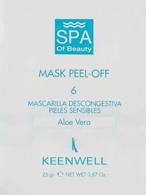 Протинабрякова СПА-маска для чутливої шкіри № 6 Spa Of Beauty Peel Off Mask Number 6 (25 г | 6682470