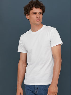 Базовая хлопковая футболка белого цвета | 6683462