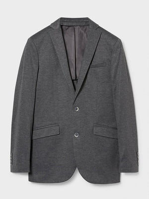Темно-серый пиджак из мягкой эластичной ткани | 6683493