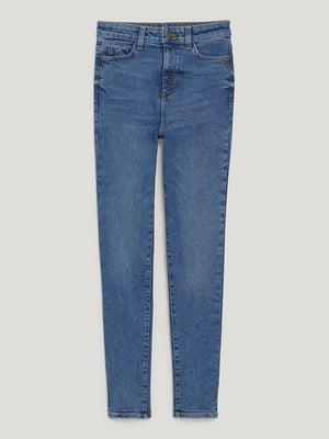 Синие джинсы-скинни из эластичного денима | 6683512