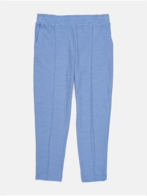 Светло-синие брюки с декоративными швами | 6683528