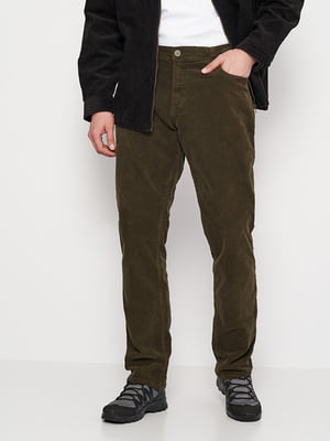 Вельветовые брюки цвета хаки | 6683529