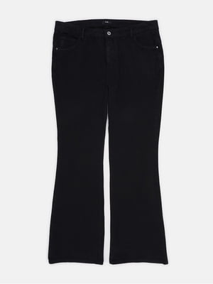 Черные джинсы-клеш на средней посадке | 6683537