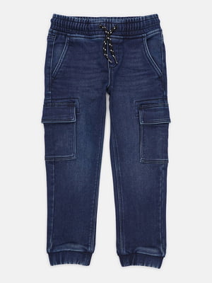 Темно-синие джинсы с накладными карманами | 6683583