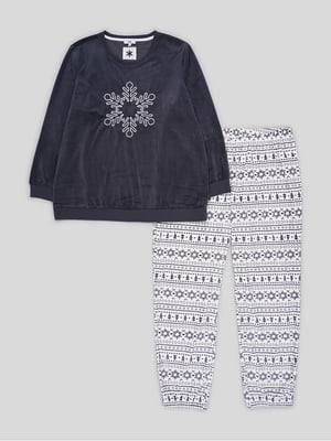 Піжама темно-сірого кольору: світшот, штани | 6683592