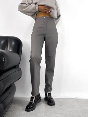 Серые прямые брюки | 6684288