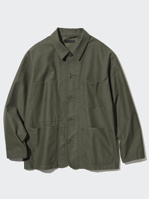 Зелена куртка на ґудзиках із накладними кишенями | 6685344