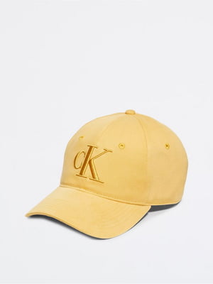 Желтая бейсболка с вышитым логотипом спереди | 6685404