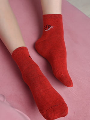 Шкарпетки стрейч червоного кольору | 6685642