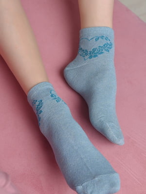 Шкарпетки стрейч блакитного кольору | 6685644