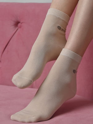 Шкарпетки стрейч бежевого кольору | 6685651