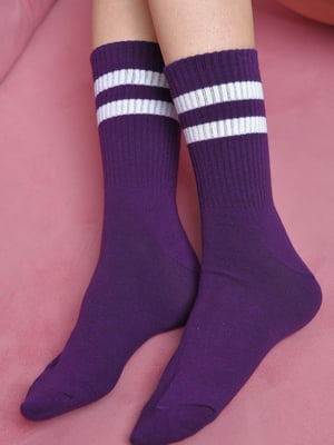 Шкарпетки високі темно-фіолетові | 6685683