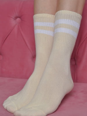 Шкарпетки високі молочного кольору | 6685694