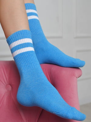 Шкарпетки високі блакитні | 6685738
