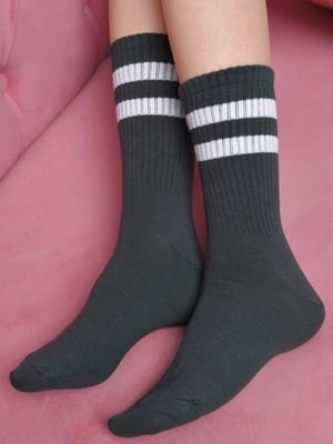 Шкарпетки високі темно-зелені | 6685750