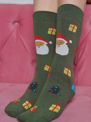 Шкарпетки новорічні зелені | 6685751