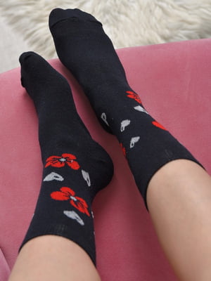 Шкарпетки з малюнком чорні | 6685755