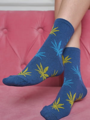 Шкарпетки демісезонні сині з принтом | 6685770