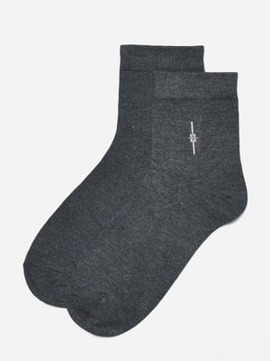 Шкарпетки стрейч темно-сірого кольору | 6685781