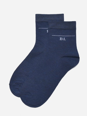 Шкарпетки стрейч темно-синього кольору | 6685782