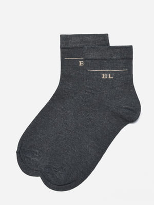 Шкарпетки стрейч темно-сірого кольору | 6685785