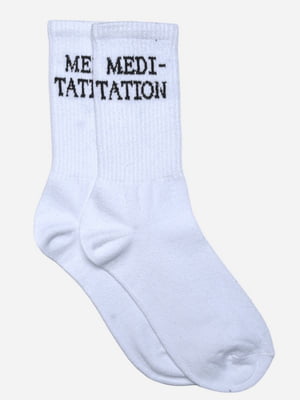 Шкарпетки білого кольору з написом | 6685813
