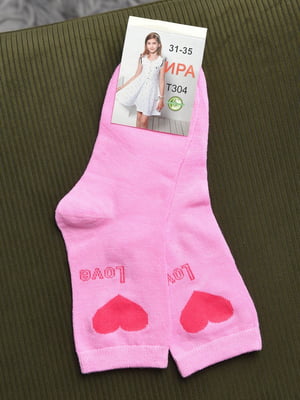 Шкарпетки рожевого кольору з малюнком | 6685824