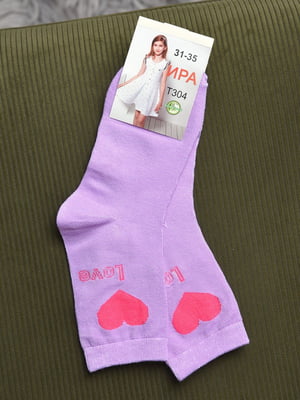 Шкарпетки фіолетового кольору з малюнком | 6685826