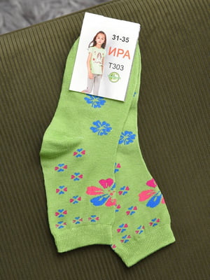Шкарпетки зеленого кольору з малюнком | 6685828