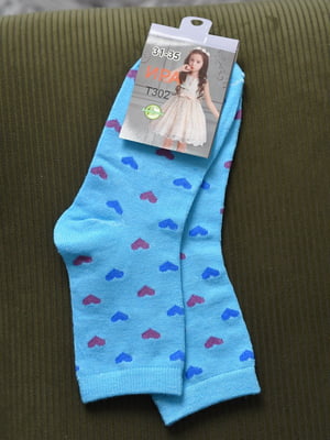 Шкарпетки бірюзового кольору з малюнком | 6685835