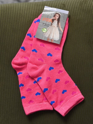 Шкарпетки рожевого кольору з малюнком | 6685836