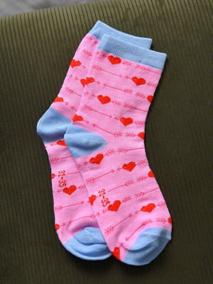 Носки розового цвета с рисунком | 6685840